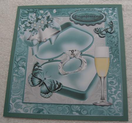 Beautiful Silver Engagement Ring in Teal Box 8x8 by Margaret Scott