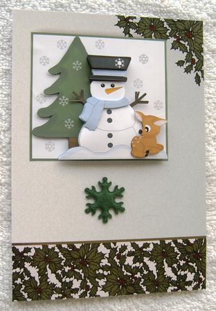Snowman and Baby Deer by Margaret Scott