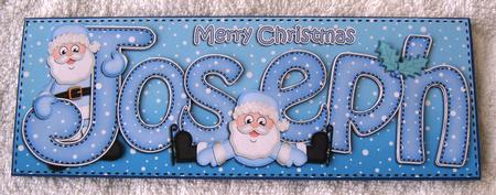 Xmas Large Dl Joseph Quick Card with Santa N 3D Decoupage by Margaret Scott