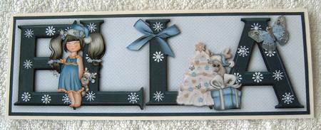 Girl in Blue Ella Large Dl Name Card by Margaret Scott
