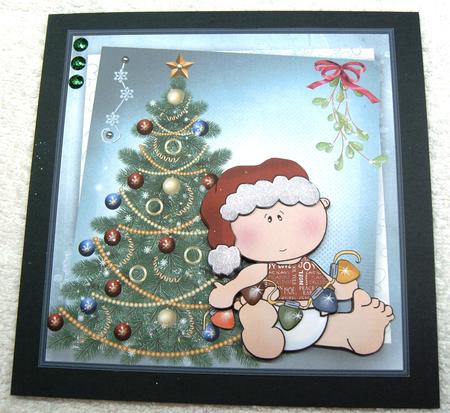 Baby's First Christmas 7x7 Card and Decoupage by Margaret Scott