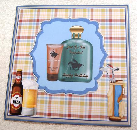 Just for You Grandad Happy Birthday approx; 8x8ins Topper by Margaret Scott