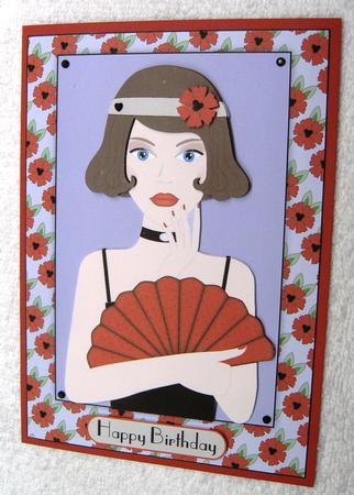 Art Deco Girl with Fan 2 by Margaret Scott
