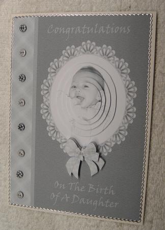 A Beautiful Baby Girl Card Front 2 by Margaret Scott