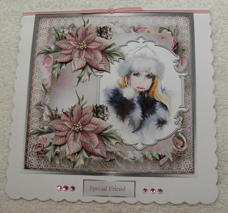 Winter Girl 7x7 Card and Decoupage by Margaret Scott