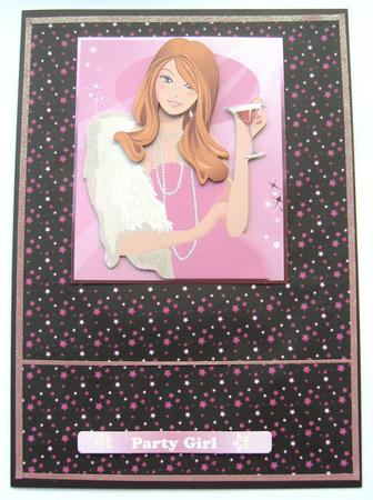 Hot Pink Stars on Black Backing Sheet by Margaret Scott