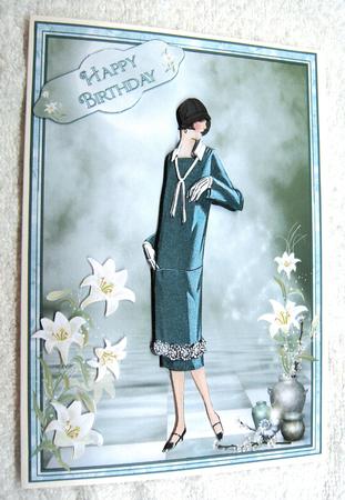 1920's Greta in Green Fashion Show by Margaret Scott