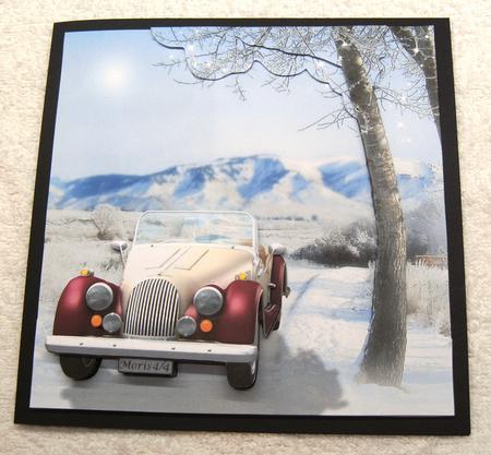 On the Road - Winter - Classic Morris Red & Cream Insert+tag by Margaret Scott