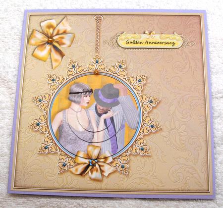 Golden Wedding Anniversary Card with Circle Pyramage by Margaret Scott