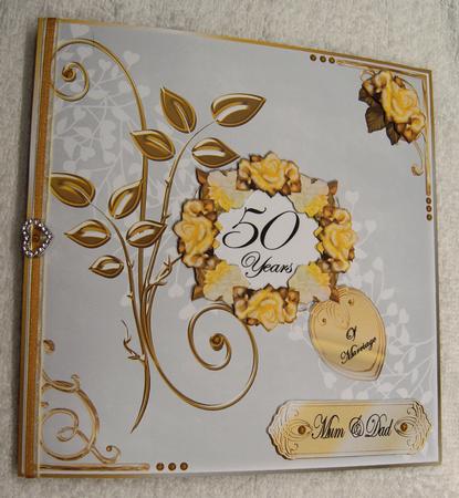 Golden Wedding Anniversary with Golden Flowers by Margaret Scott
