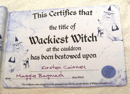 Fun Halloween Witch Certificate by Margaret Scott