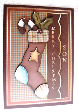 Country Christmas Stocking - Son by Margaret Scott