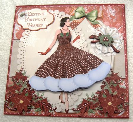1950's Christmas Red Poinsettia Lady Mini Kit by Margaret Scott