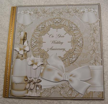 Wedding Anniversary Champagne Card Topper by Margaret Scott