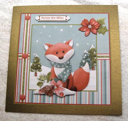 The Red Fox at Christmas 7x7 Card with Decoupage by Margaret Scott