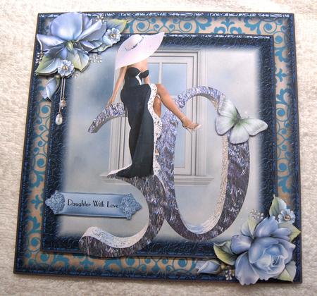 30th the Lady in the White Hat Card Front Kit by Margaret Scott
