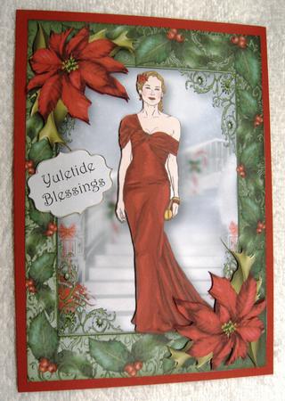 Elegant Christmas with Red Poinsettias by Margaret Scott