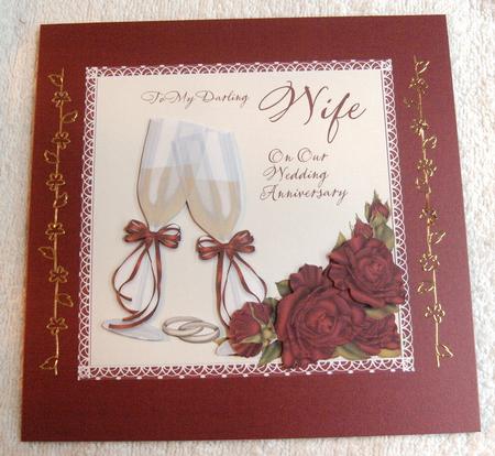 Wife Wedding Anniversary Card by Margaret Scott