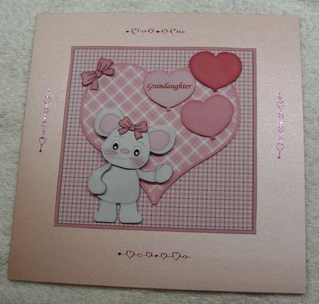 Mouse with Heart Balloons Valentine's Day Quick Card by Margaret Scott