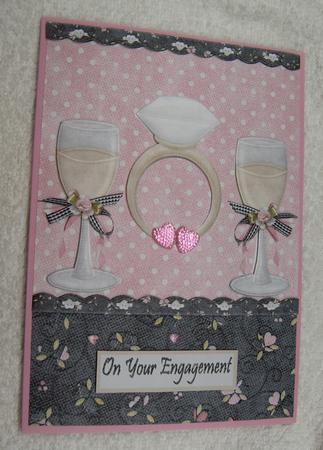 With This Ring, Engagement Decoupage Card Front by Margaret Scott