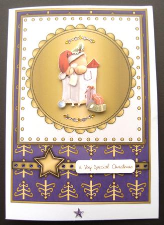 Christmas Blank Card Fronts in Deep Purple and White by Margaret Scott