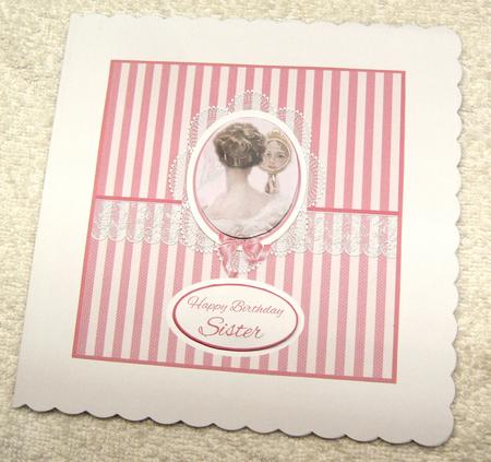 Birthday Card for Mum with Vintage Lady Cameo by Margaret Scott