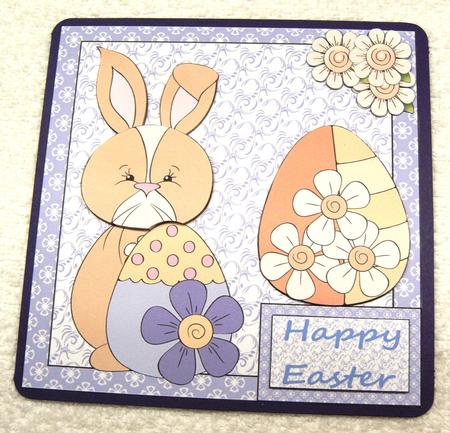 Easter Bunny Card Front 3a by Margaret Scott