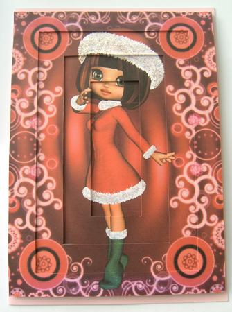Little Miss Claus Christmas A4 Tunnel Card Kit by Margaret Scott