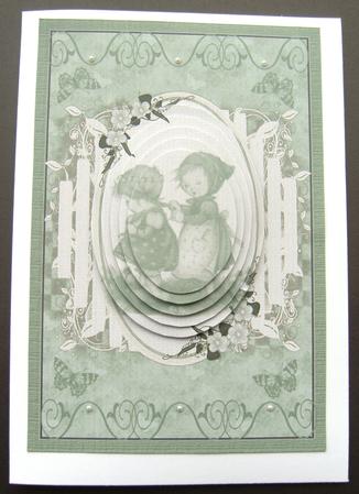 Beauty at Play Oval Pyramid Card by Margaret Scott
