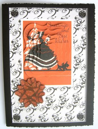 Vintage Lady with Scotty Dog Bracket Pyramage Christmas by Margaret Scott