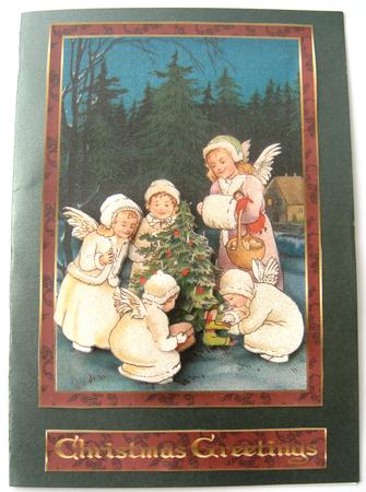 Christmas having fun in the snow decoupage topper by Margaret Scott