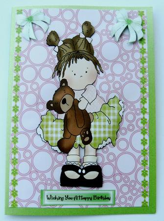 Love My Teddy, Cute Little Girl by Margaret Scott