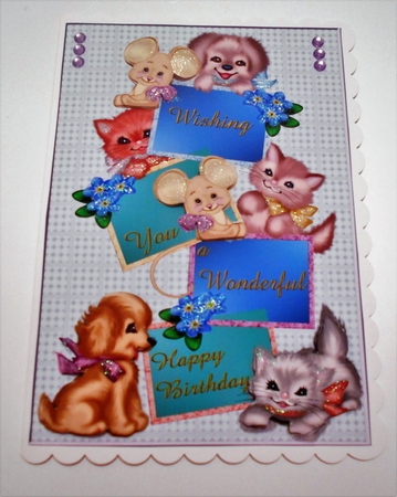 Happy Birthday Kittens,puppys and Mouses by Margaret Skinner