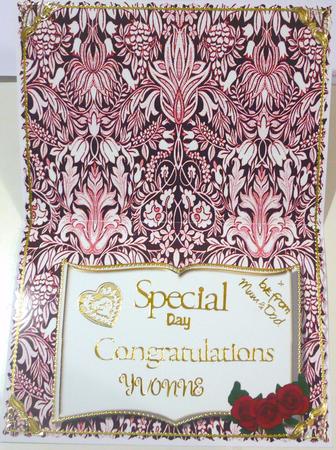 Book Card 40th Birthday Insert by Margaret Skinner