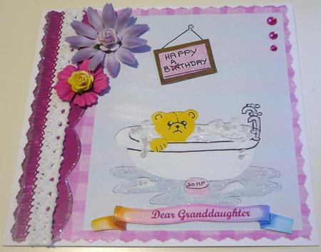 Happy Bathday Birthday Teddy Bear for Female Relatives by Margaret Skinner