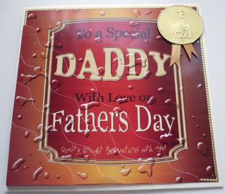 Beer Label Daddy Fathers Day Wavy Corner Side Stacker Topper by Margaret Skinner