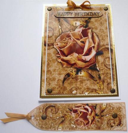 Vintage Rose and Lace Bookmark Keepsake by Margaret Skinner