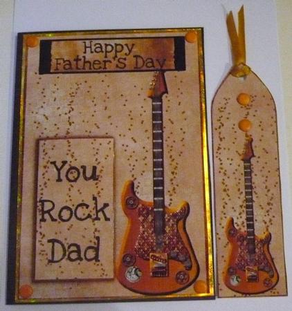 Fathers Day Bookmark Keepsake with Guitar by Margaret Skinner