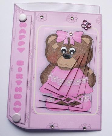 'rosie' the Ballerina Bear - New Book Shape with Spiral Pyramid Topper by Margaret Skinner
