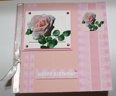 Pink Rose Bookmark Card by Margaret Skinner