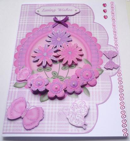 In the Pink - Scallop Card Front by Margaret Skinner