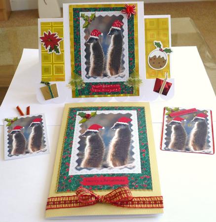 Merry Xmas from the Meerkats Toppers by Margaret Skinner