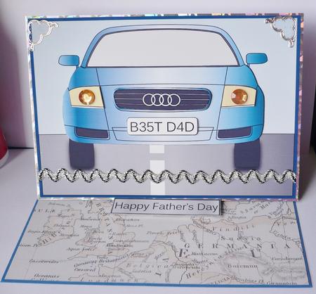Best Dad Audi Car for Fathers Day or Birthday (pale Blue) by Margaret Skinner
