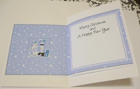 Xmas Snowmen N Postbox Matching Insert Square Landscape by Margaret Skinner