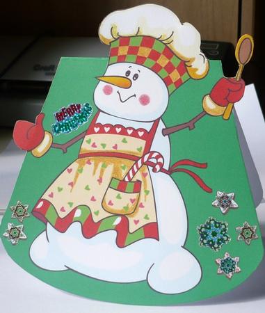 A4 Snow Cookies-over the Edge Wobble Card by Margaret Skinner
