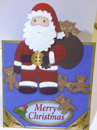 Santa is Here - Over the Edge Blue by Margaret Skinner