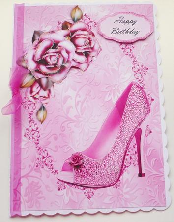 Lovely Pink Shoe with Pink Rose's by Margaret Skinner