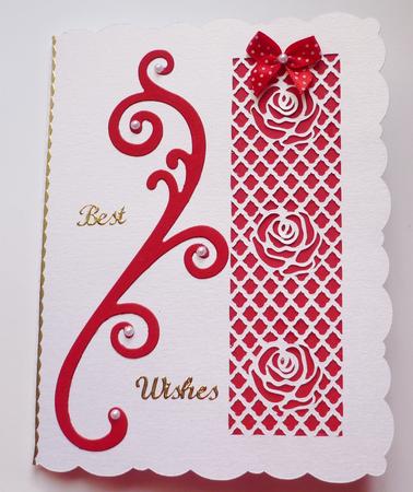 645 Lattice Rose Card by Margaret Skinner