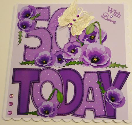 'any Age' with Purple Poppies & Butterflies Mini Kit by Margaret Skinner