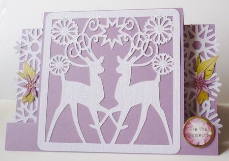 Reindeer Card Topper With Bonus Snowflake Border by Margaret Skinner